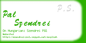 pal szendrei business card