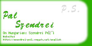 pal szendrei business card